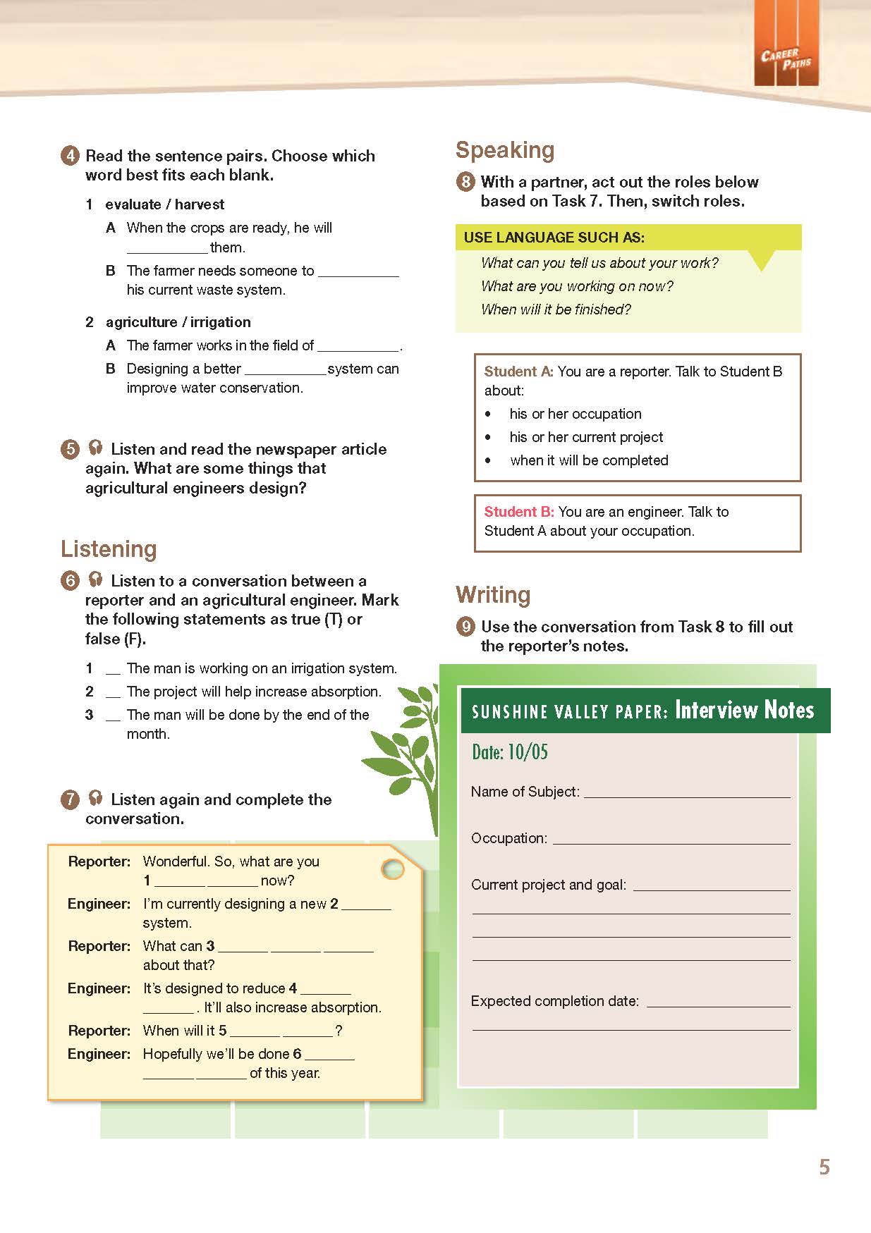 ESP English for Specific Purposes - Career Paths: Agriculture Engineering- Sample Page 2 ESP English for Specific Purposes - Career Paths: Agriculture Engineering- Sample Page 2