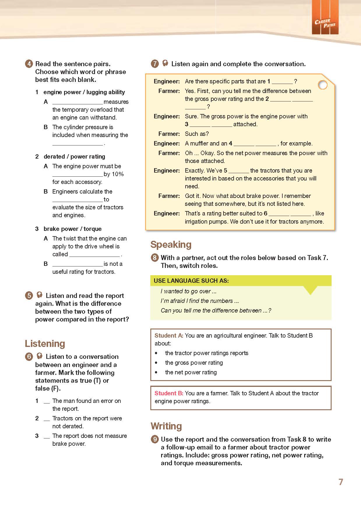 ESP English for Specific Purposes - Career Paths: Agriculture Engineering- Sample Page 4 ESP English for Specific Purposes - Career Paths: Agriculture Engineering- Sample Page 4