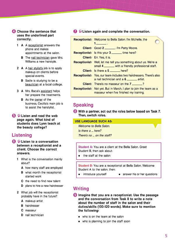 Sample Page 2 - Career Paths: Beauty Salon