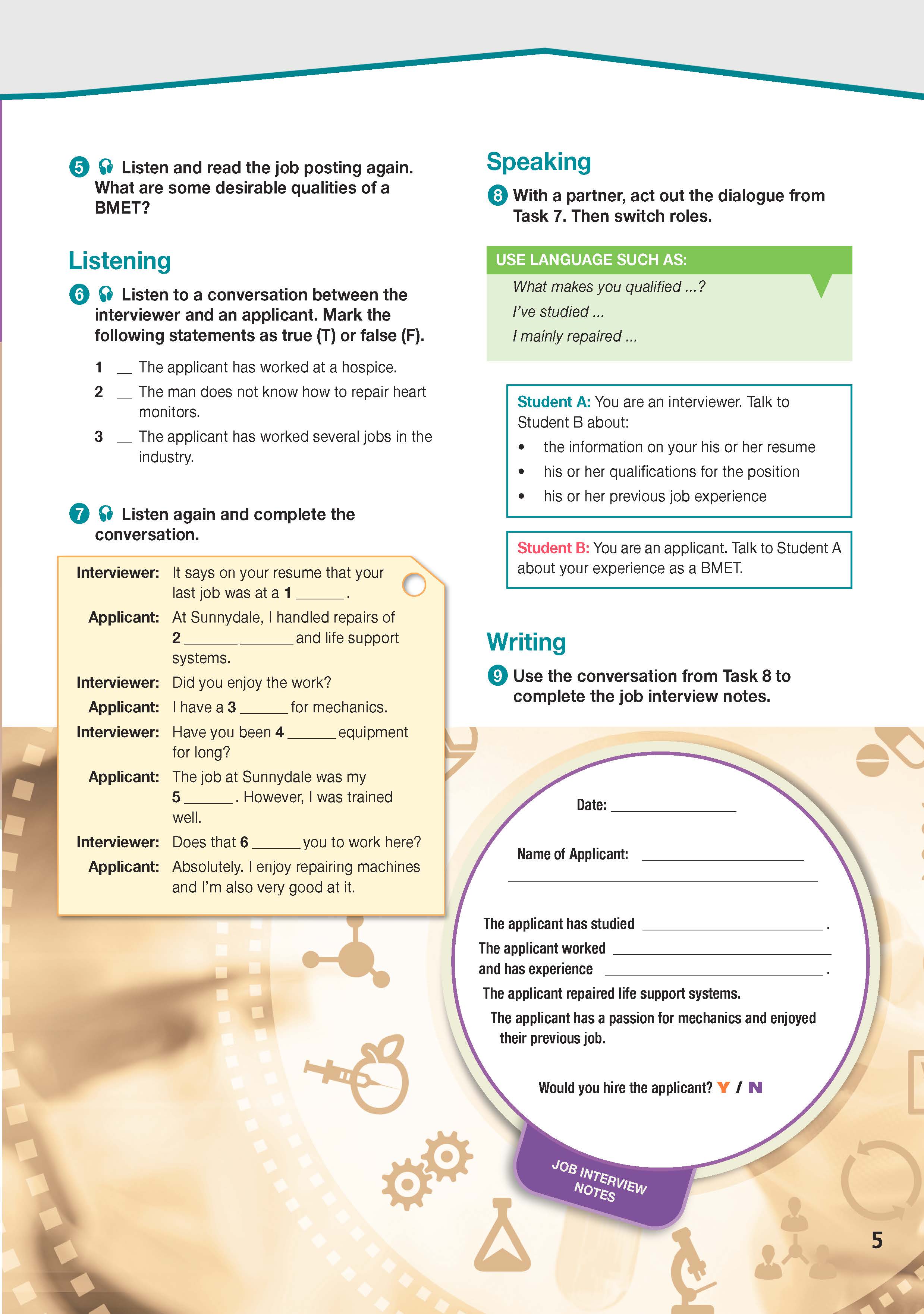 ESP English for Specific Purposes - Career Paths: Medical Equipment Repair - Sample Page 2