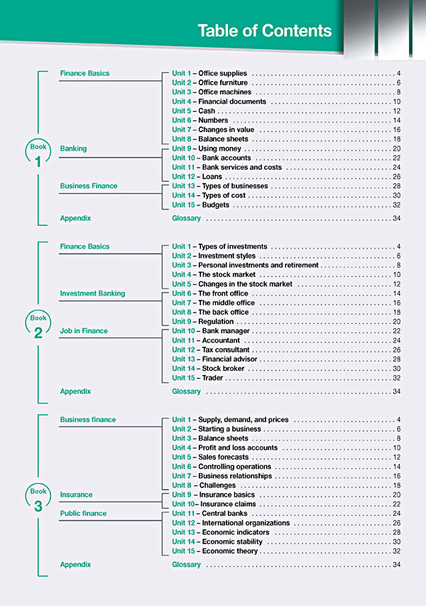 Contents - Career Paths: Finance