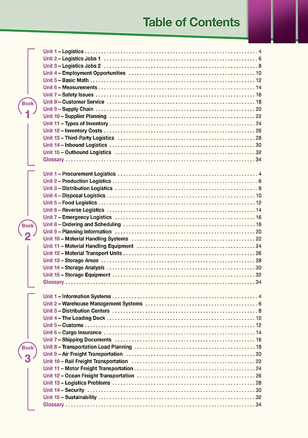 Contents - Career Paths: Logistics