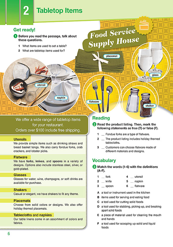 Sample Page 3 - Career Paths: Food Service Industries