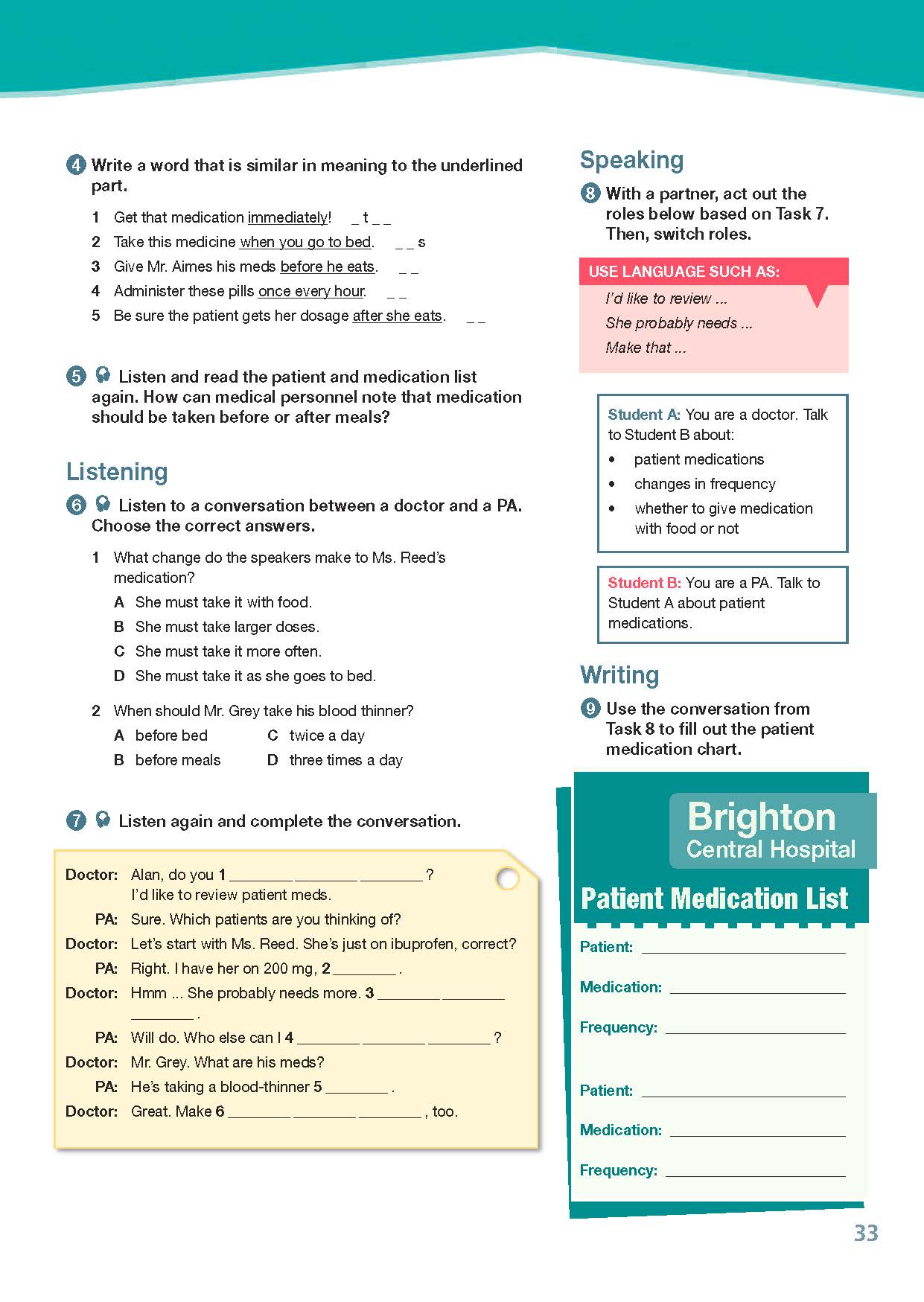 ESP English for Specific Purposes - Career Paths: Physician Assistant - Sample Page 4