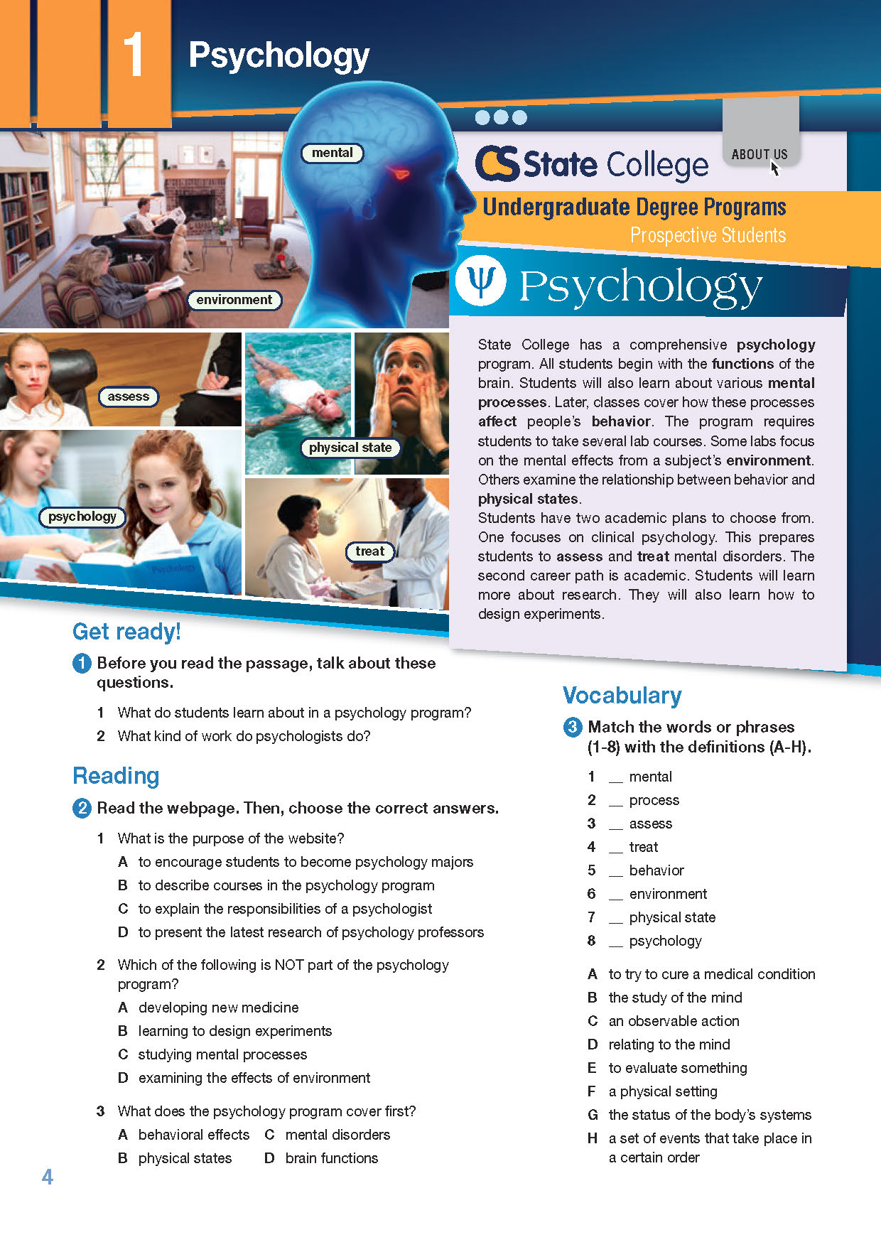 ESP English for Specific Purposes - Career Paths: Psychology - Sample Page 1