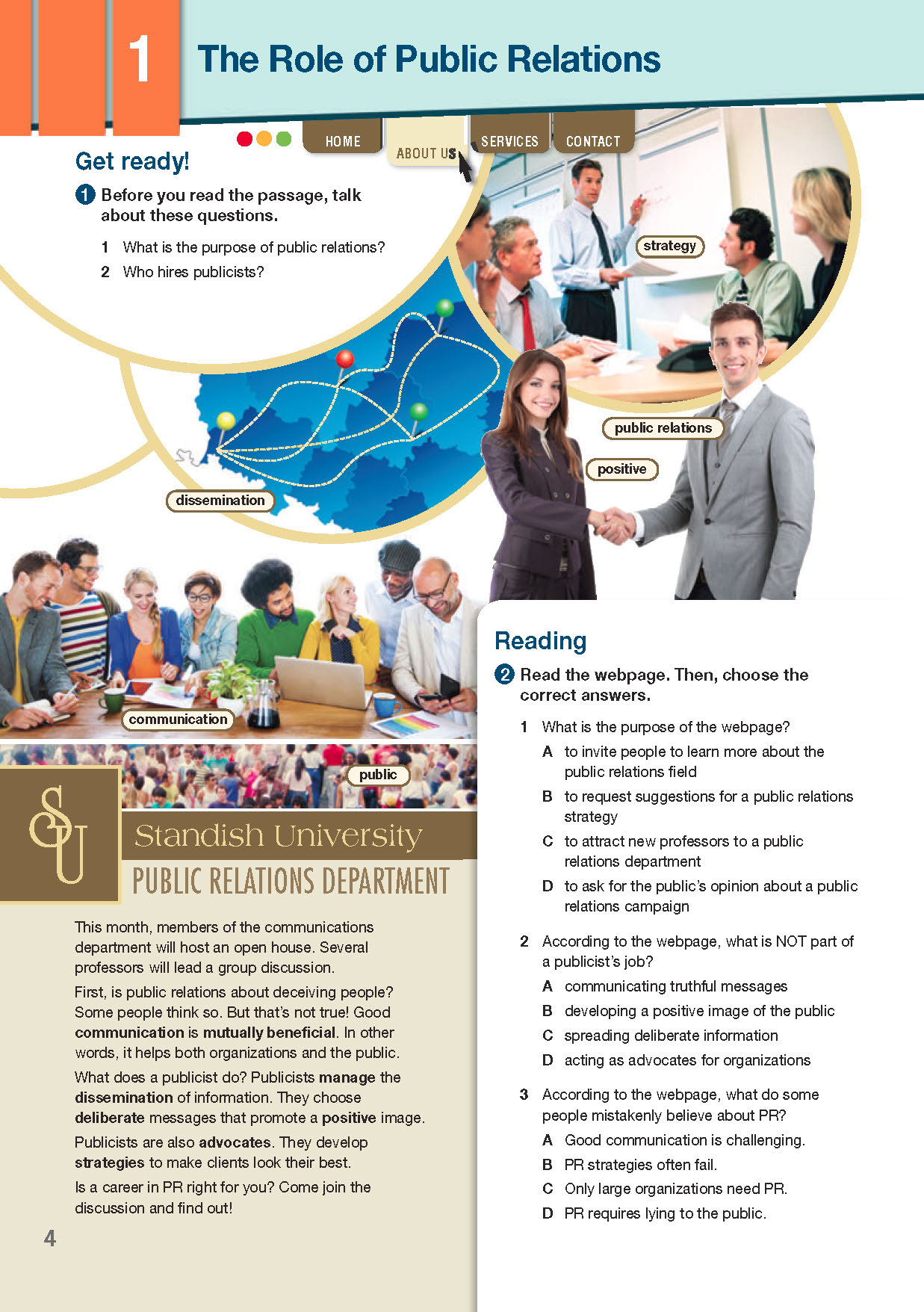 ESP English for Specific Purposes - Career Paths: Public Relations - Sample Page 1