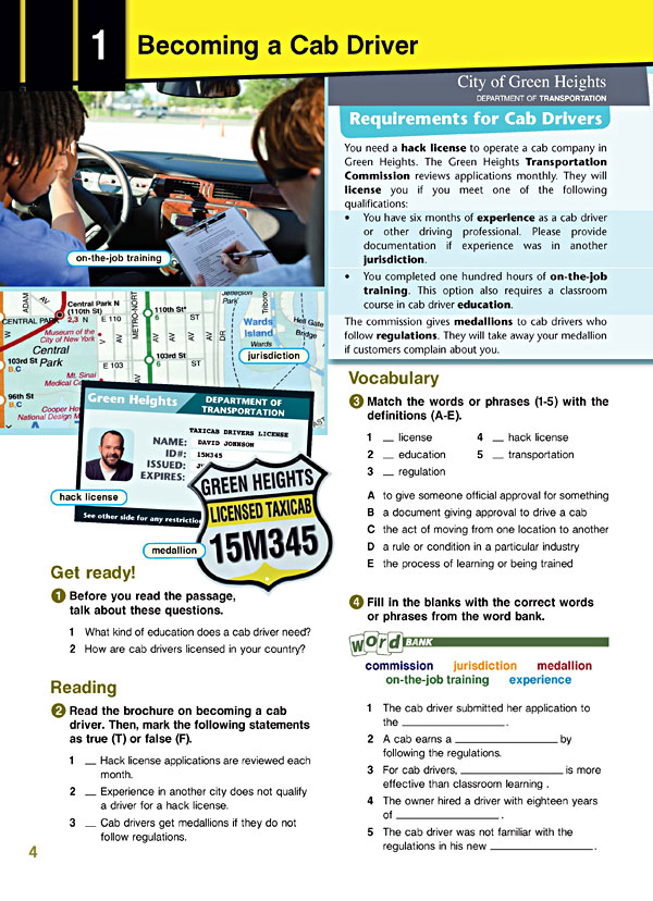 Sample Page 1 - Career Paths: TAXI Drivers Sample Page 1 - Career Paths: TAXI Drivers