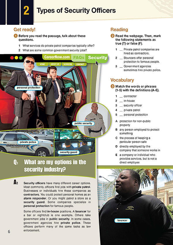 Sample Page 4- Career Paths: Career Paths: Security Personnel Sample Page 4- Career Paths: Career Paths: Security Personnel